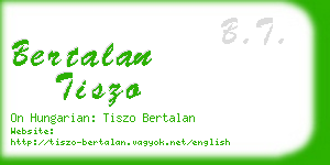 bertalan tiszo business card